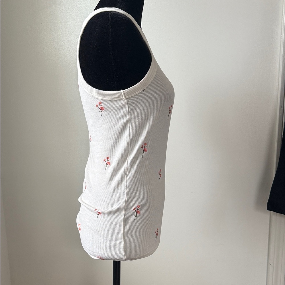 Lucky Brand White Tank Top with Red Floral Design - Picture 5 of 6